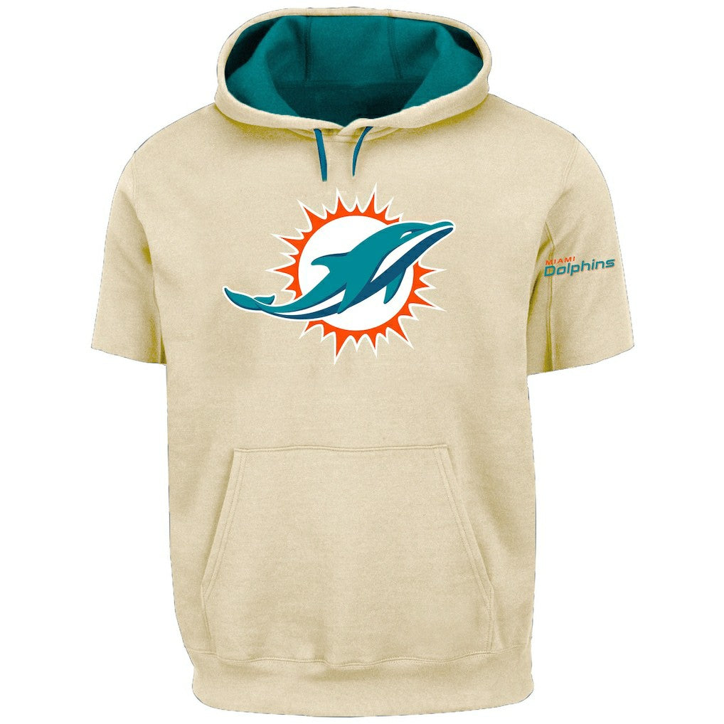 Miami Dolphins  Profile Big & Tall Chest Print and Logo Short Sleeve Pullover Hoodie