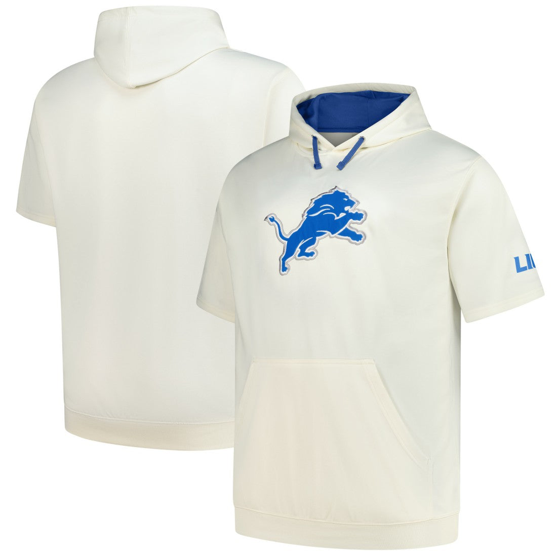 Detroit Lions  Profile Big & Tall Chest Print and Logo Short Sleeve Pullover Hoodie