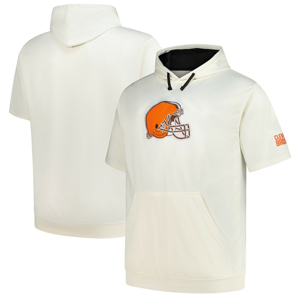 Cleveland Browns  Profile Big & Tall Chest Print and Logo Short Sleeve Pullover Hoodie