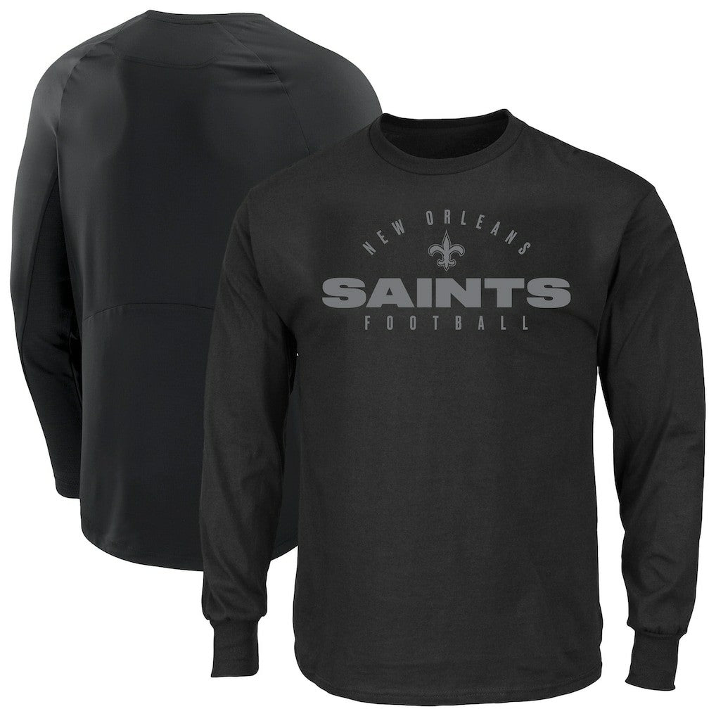 New Orleans Saints Fanatics Big & Tall Coverage Scheme Long Sleeve T-Shirt