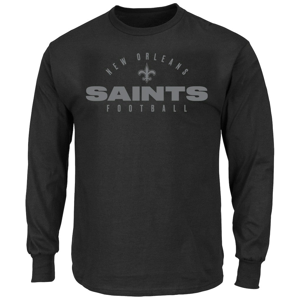 New Orleans Saints Fanatics Big & Tall Coverage Scheme Long Sleeve T-Shirt