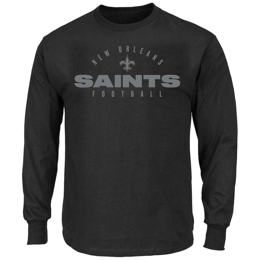 New Orleans Saints Fanatics Big & Tall Coverage Scheme Long Sleeve T-Shirt