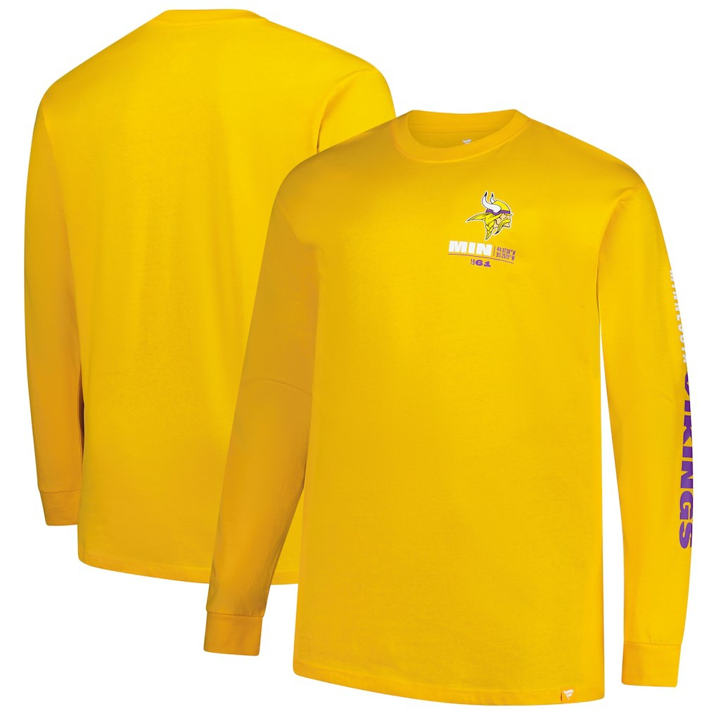 Minnesota Vikings Fanatics Big & Tall Clock Management Legacy Long Sleeve T-Shirt