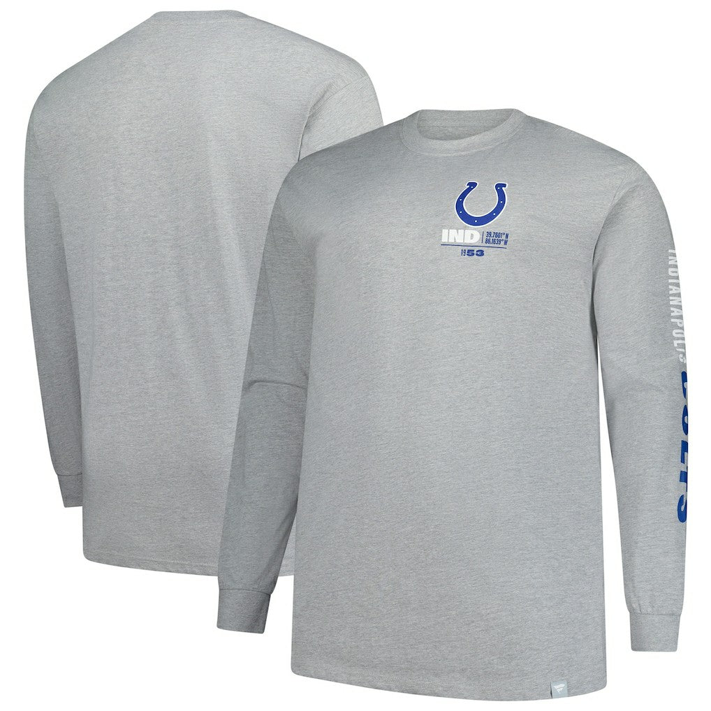 Indianapolis Colts Fanatics Big & Tall Clock Management Legacy Long Sleeve T-Shirt
