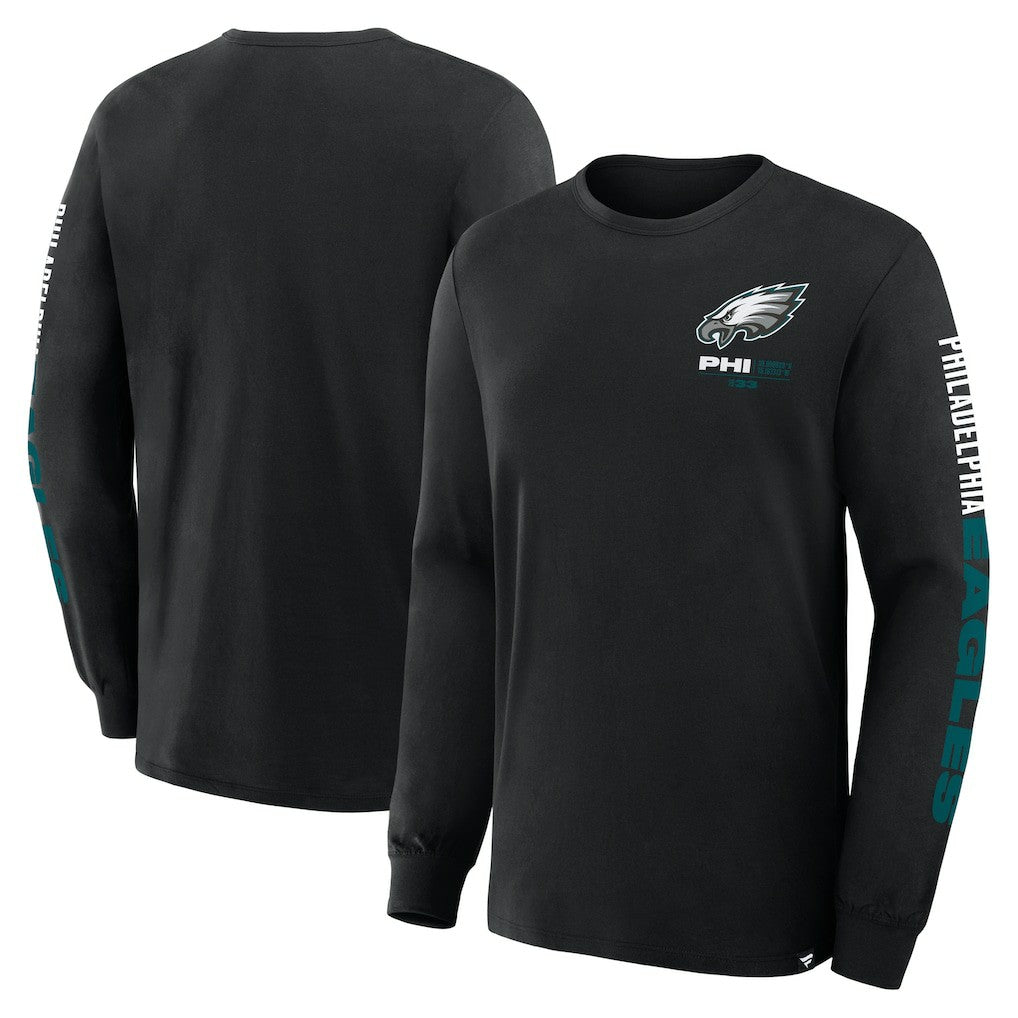 Philadelphia Eagles Fanatics Big & Tall Clock Management Legacy Long Sleeve T-Shirt