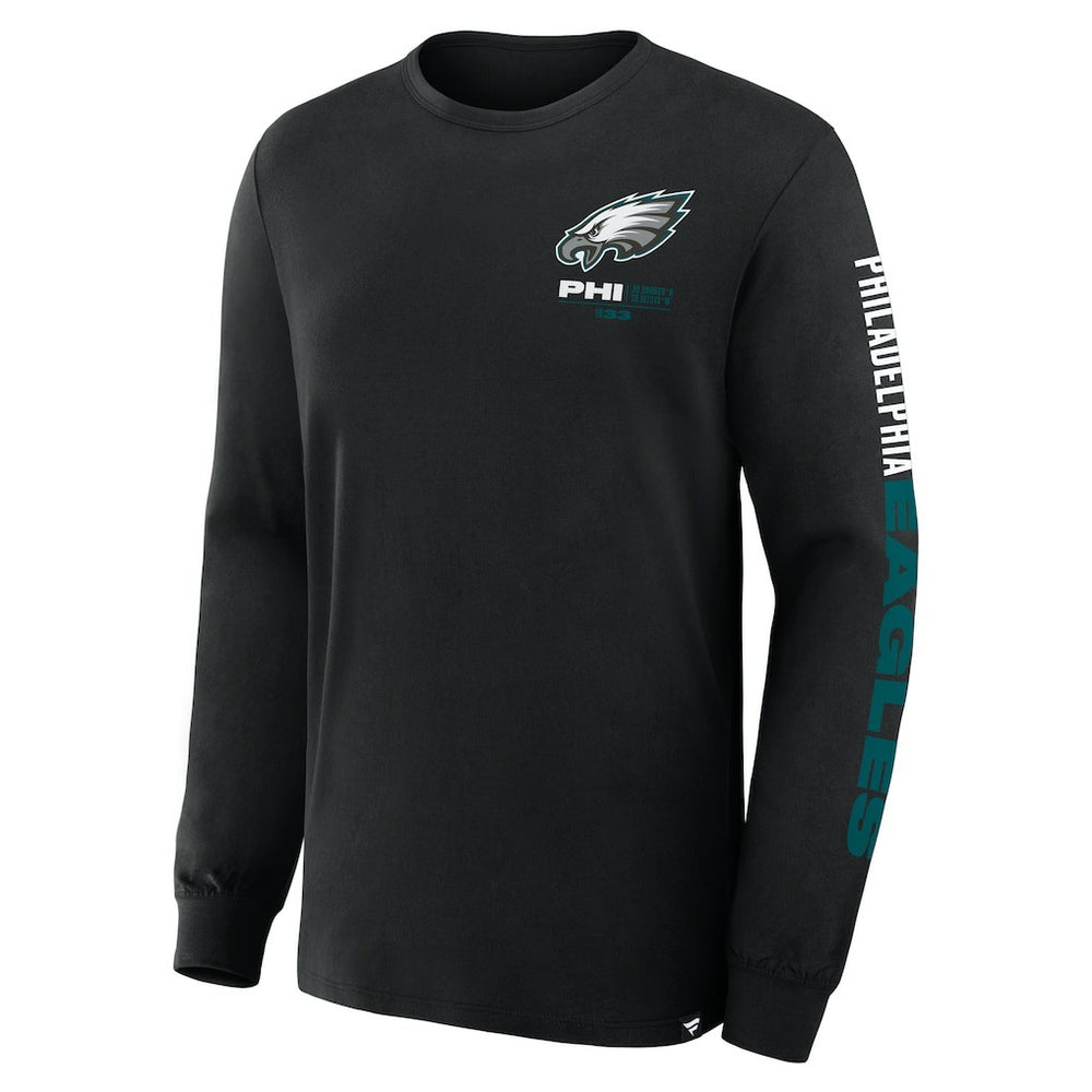 Philadelphia Eagles Fanatics Big & Tall Clock Management Legacy Long Sleeve T-Shirt