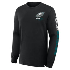 Philadelphia Eagles Fanatics Big & Tall Clock Management Legacy Long Sleeve T-Shirt