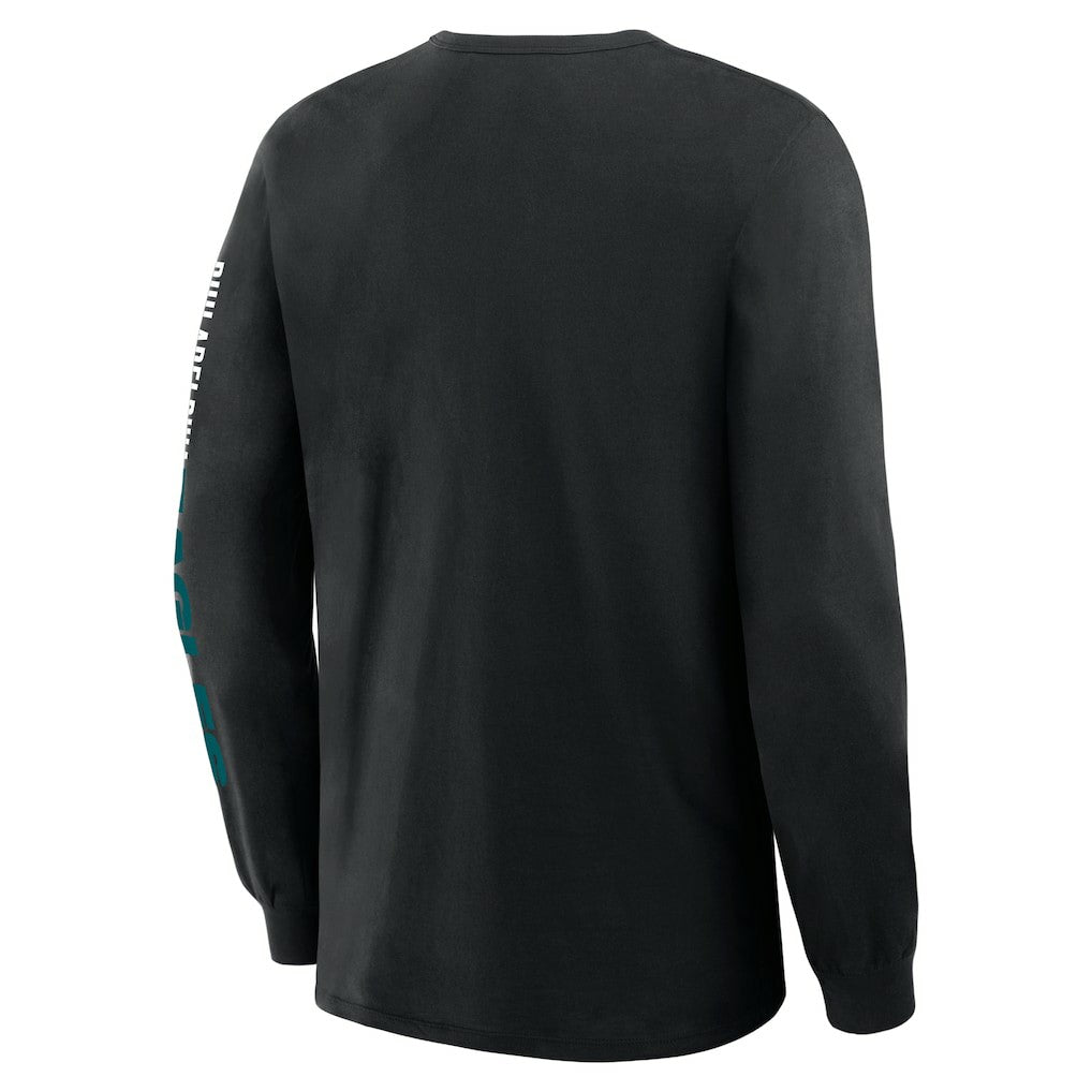 Philadelphia Eagles Fanatics Big & Tall Clock Management Legacy Long Sleeve T-Shirt