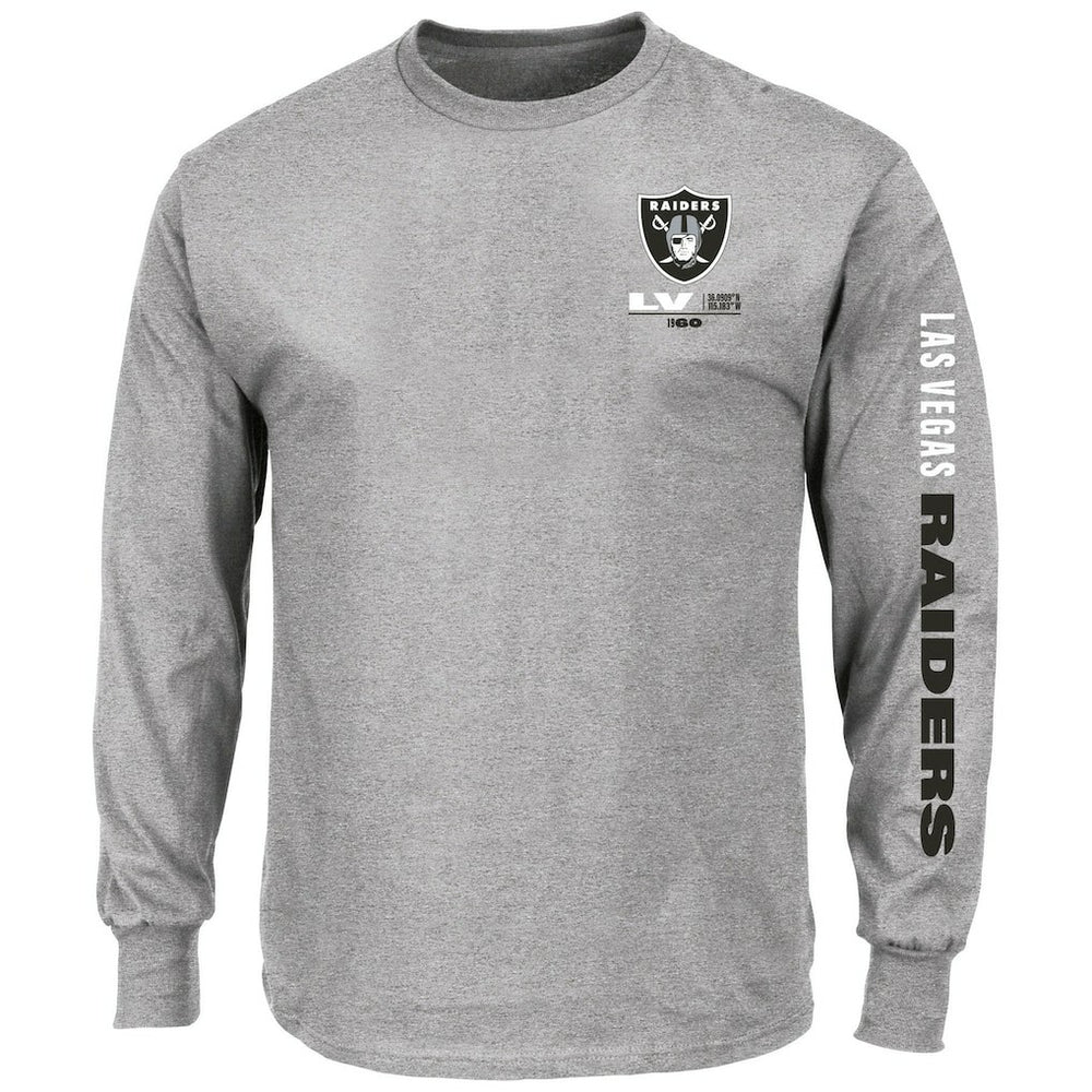 Las Vegas Raiders Fanatics Big & Tall Clock Management Legacy Long Sleeve T-Shirt