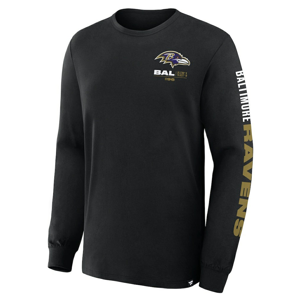 Baltimore Ravens Fanatics Big & Tall Clock Management Legacy Long Sleeve T-Shirt