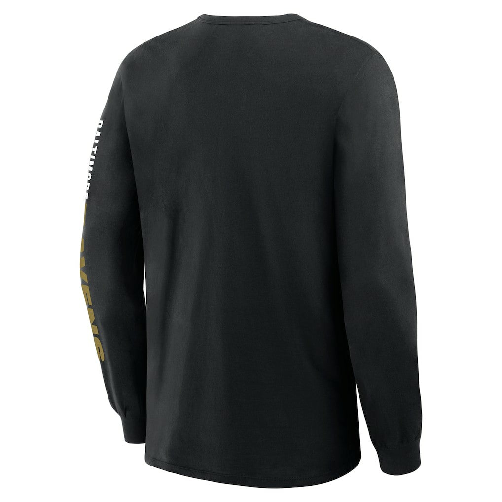 Baltimore Ravens Fanatics Big & Tall Clock Management Legacy Long Sleeve T-Shirt
