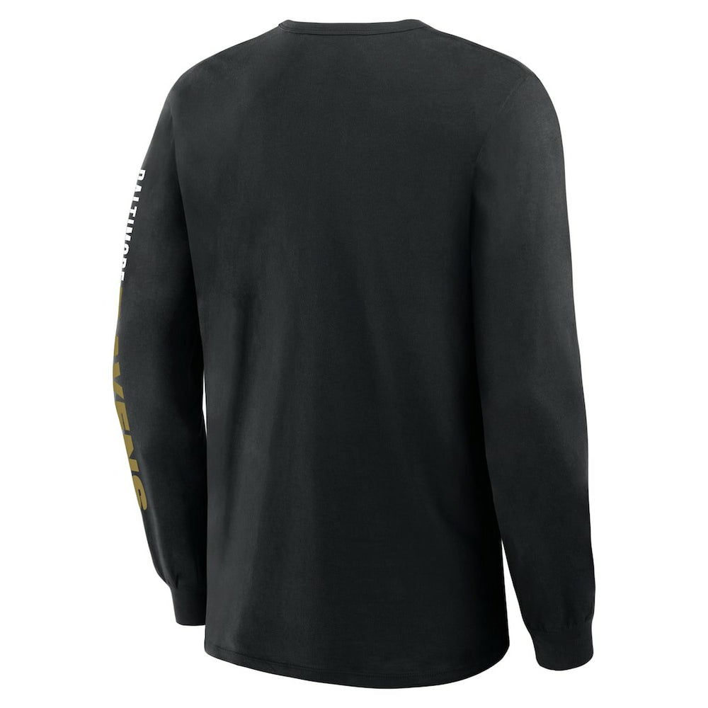 Baltimore Ravens Fanatics Big & Tall Clock Management Legacy Long Sleeve T-Shirt