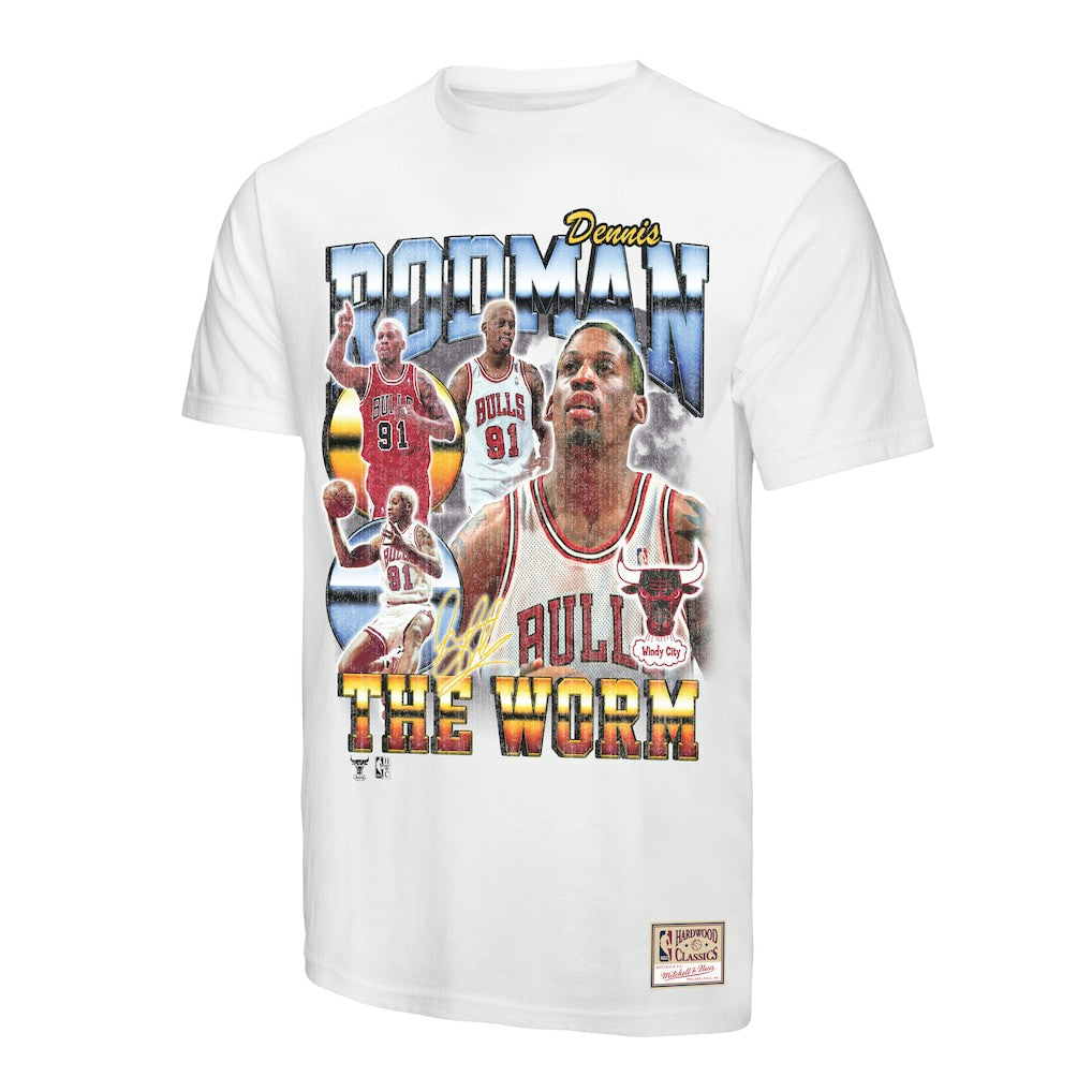Dennis Rodman Chicago Bulls Hardwood Classics Commemorative Player Collage T-Shirt sale On Sale