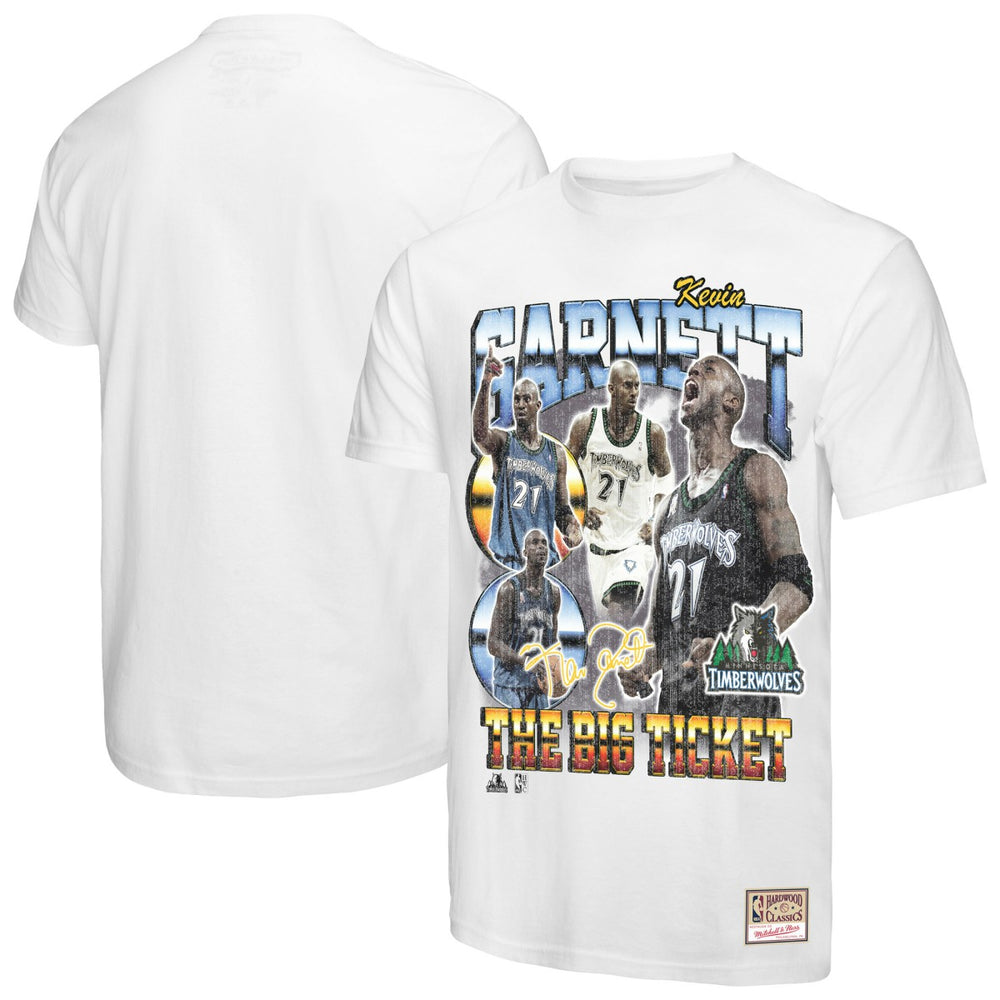 Kevin Garnett Minnesota Timberwolves Hardwood Classics Commemorative Player Collage T-Shirt Discount
