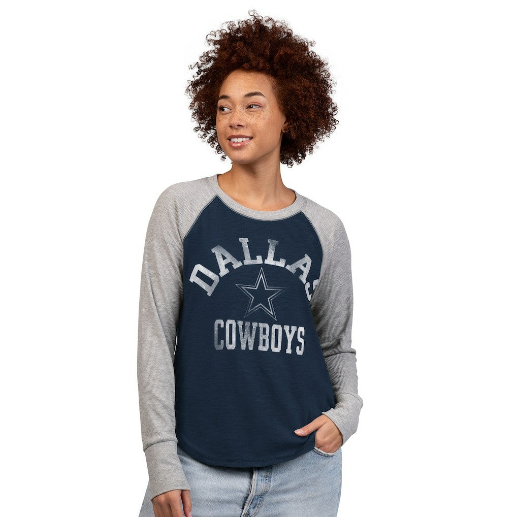 Dallas Cowboys  G-III 4Her by Carl Banks Women's Waffle Knit Raglan Long-Sleeve T-Shirt