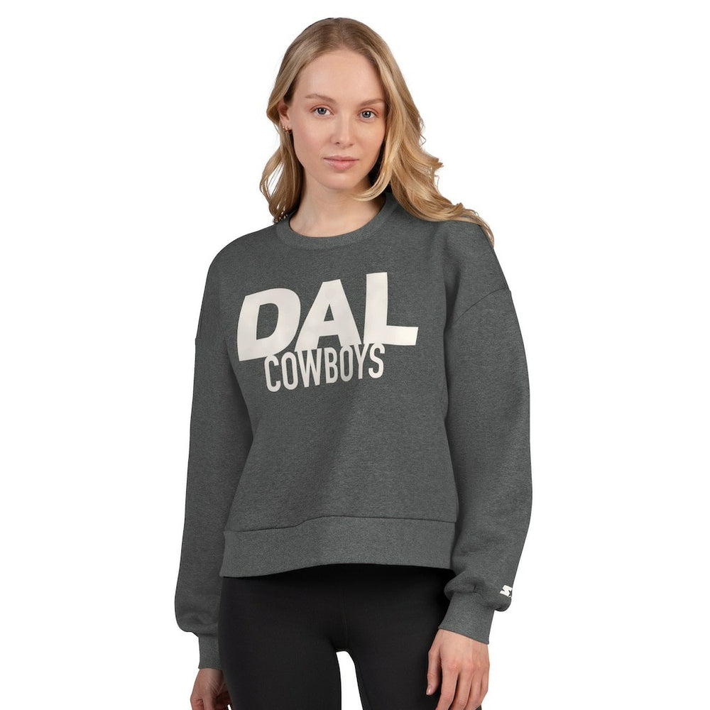 Dallas Cowboys  Starter Women's Show Up Cropped Fleece Pullover Sweatshirt