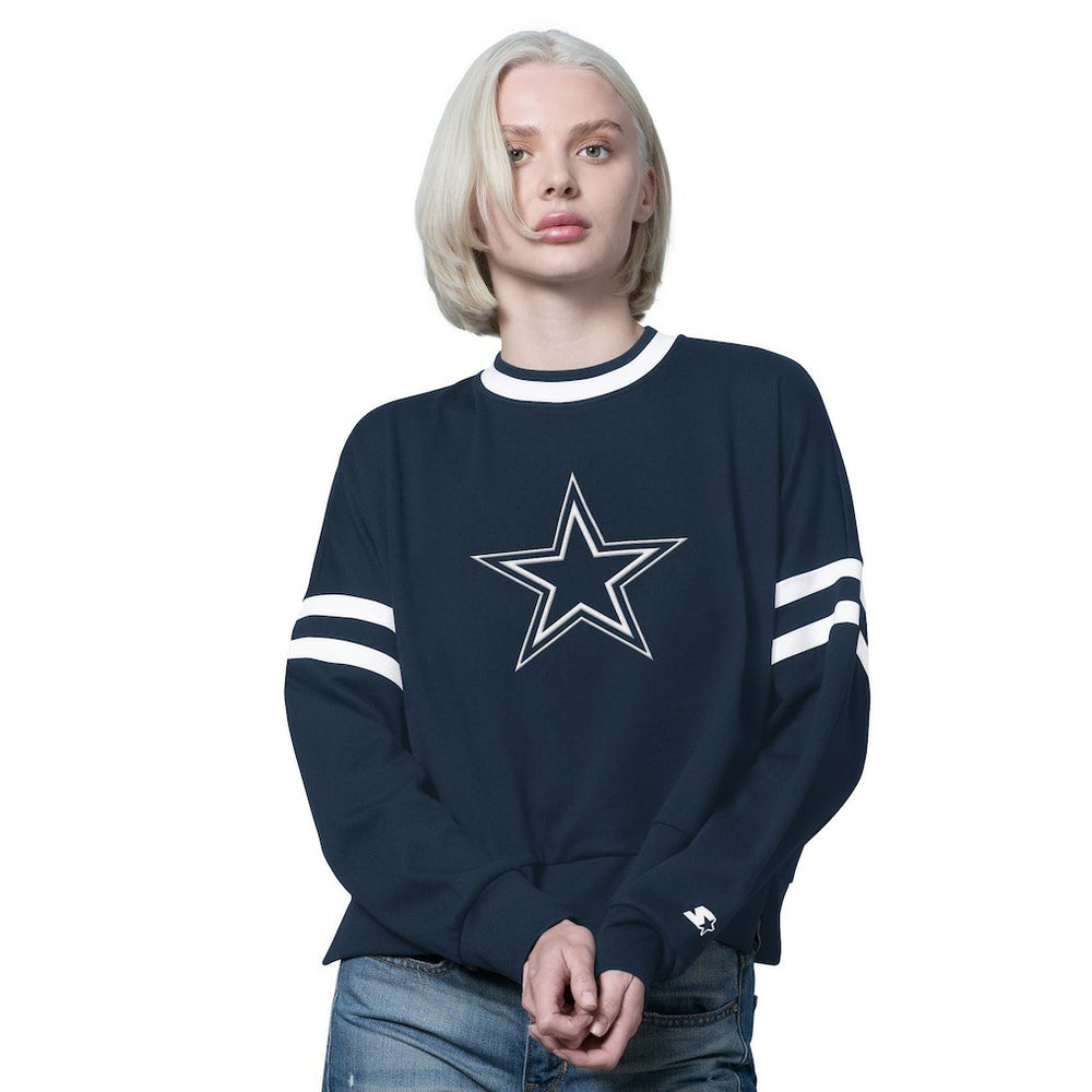 Dallas Cowboys  Starter Women's Rally Drop Shoulder Cropped Sweatshirt