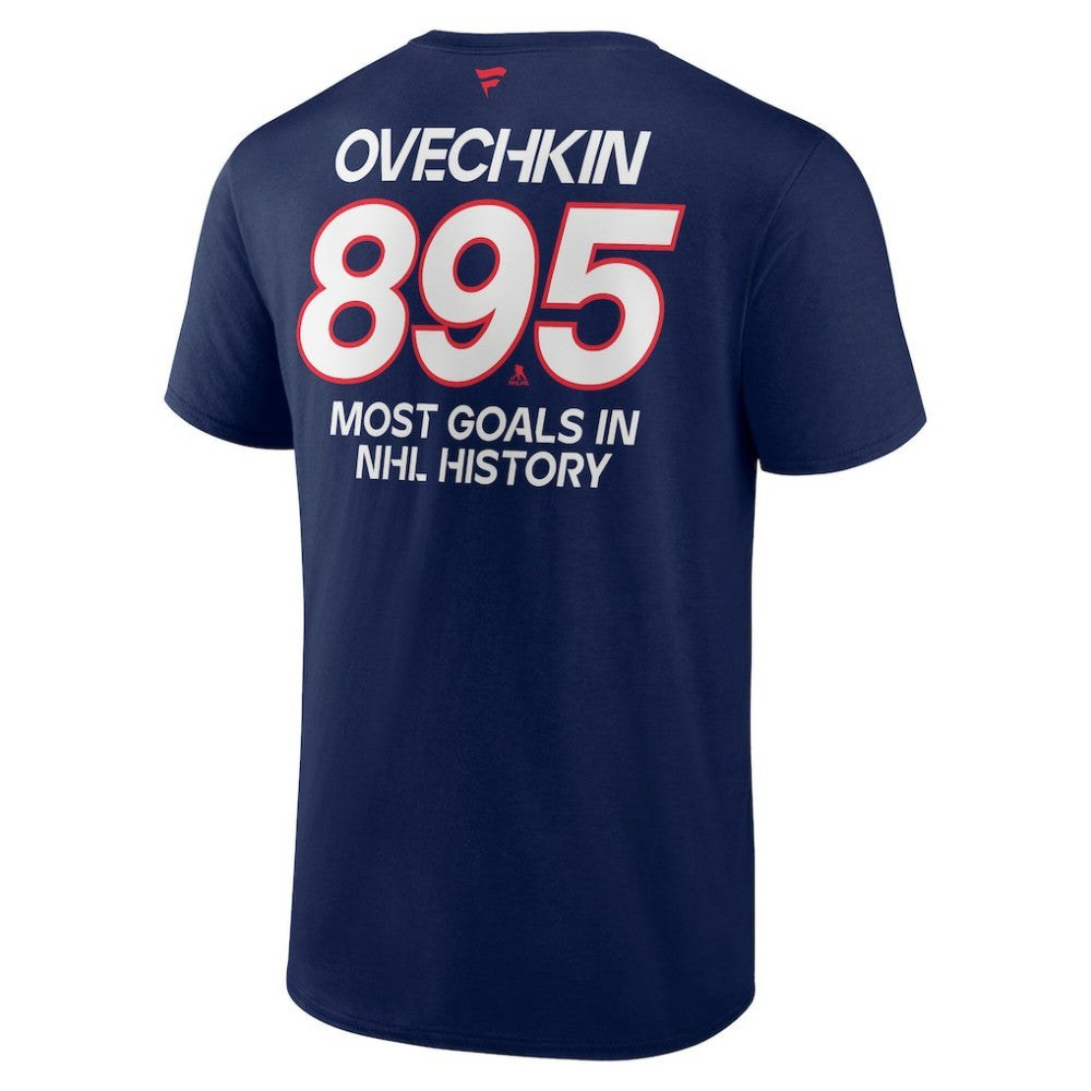 Alexander Ovechkin Washington Capitals Fanatics Most Goals in NHL History T-Shirt For Sale
