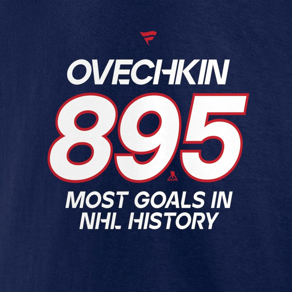 Alexander Ovechkin Washington Capitals Fanatics Most Goals in NHL History T-Shirt For Sale