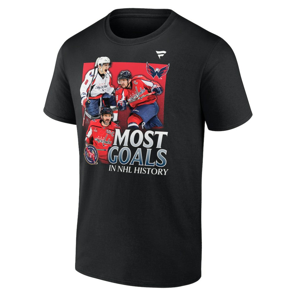 Alexander Ovechkin Washington Capitals Fanatics Most Goals Evolution of 895 T-Shirt Sale