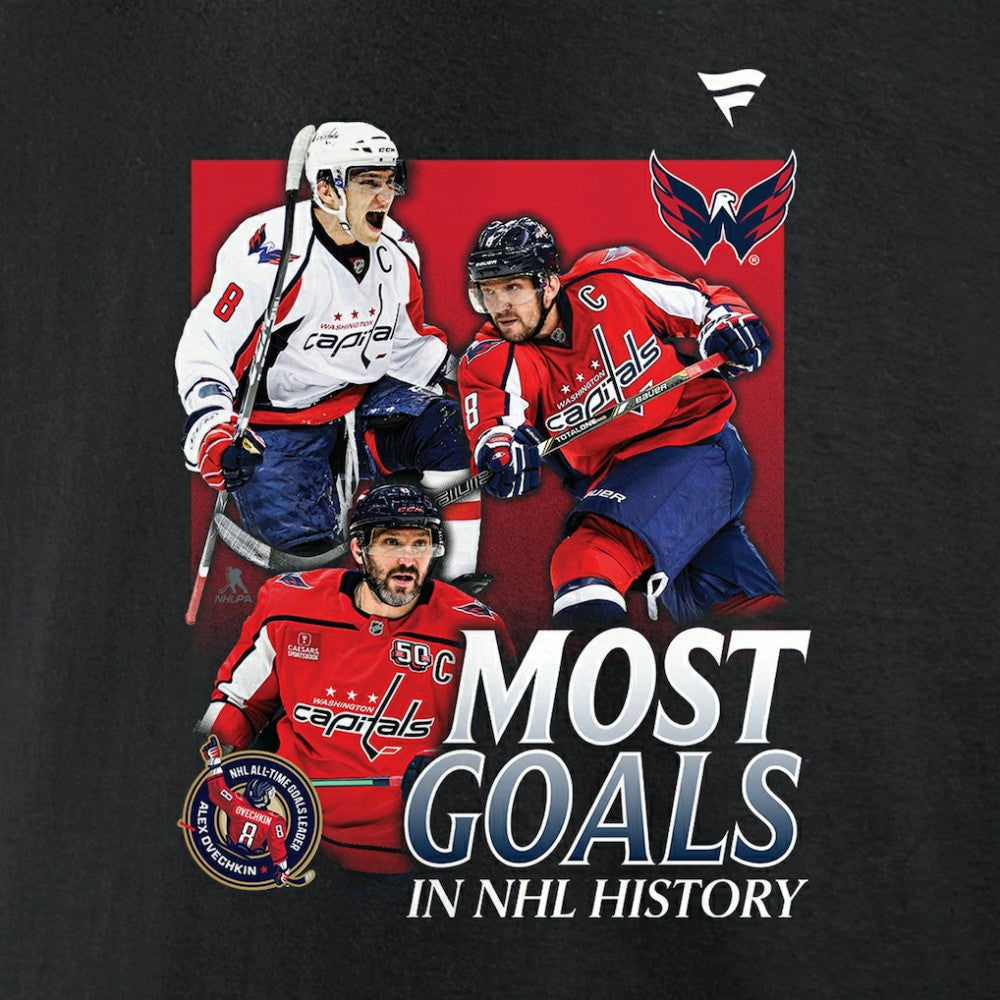 Alexander Ovechkin Washington Capitals Fanatics Most Goals Evolution of 895 T-Shirt Sale