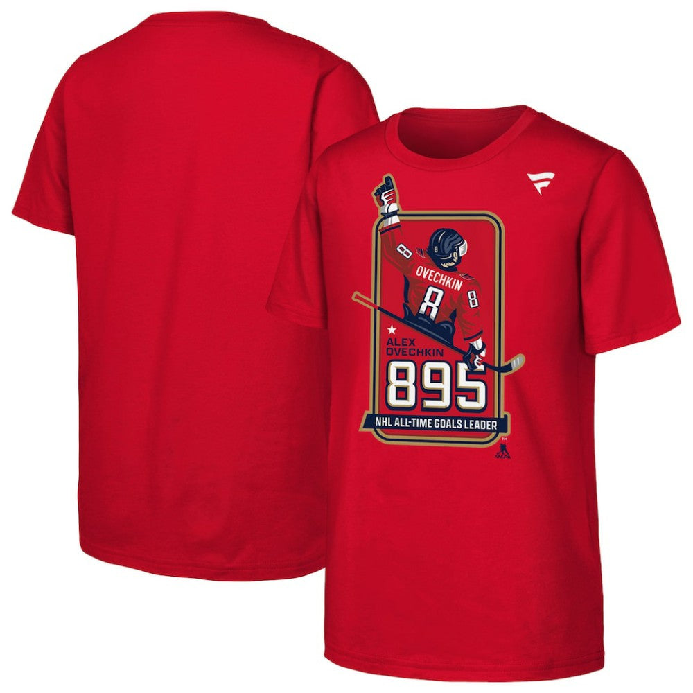 Alexander Ovechkin Washington Capitals Youth NHL All-Time Leading Goal Scorer Locker Room T-Shirt Sale