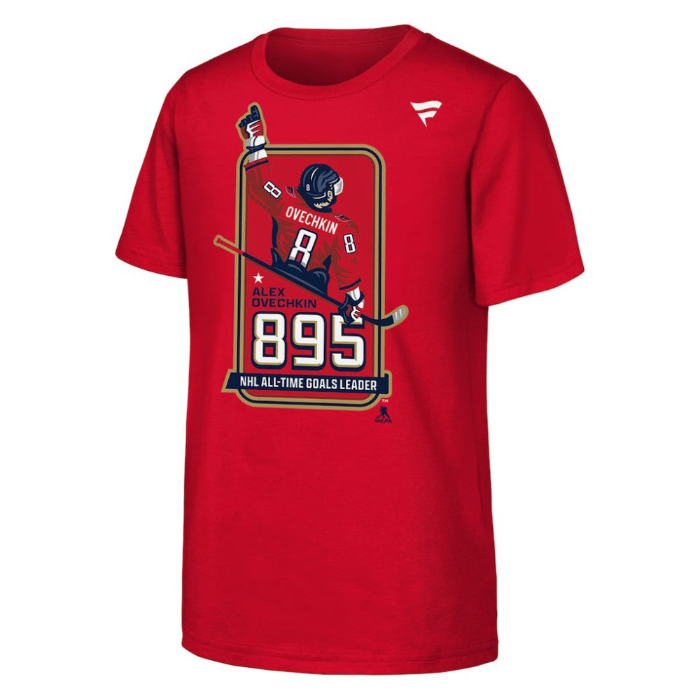 Alexander Ovechkin Washington Capitals Youth NHL All-Time Leading Goal Scorer Locker Room T-Shirt Sale