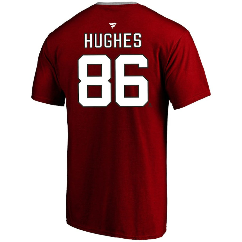 Jack Hughes New Jersey Devils Fanatics Women's Plus Size Name & Number Scoop Neck T-Shirt Sale