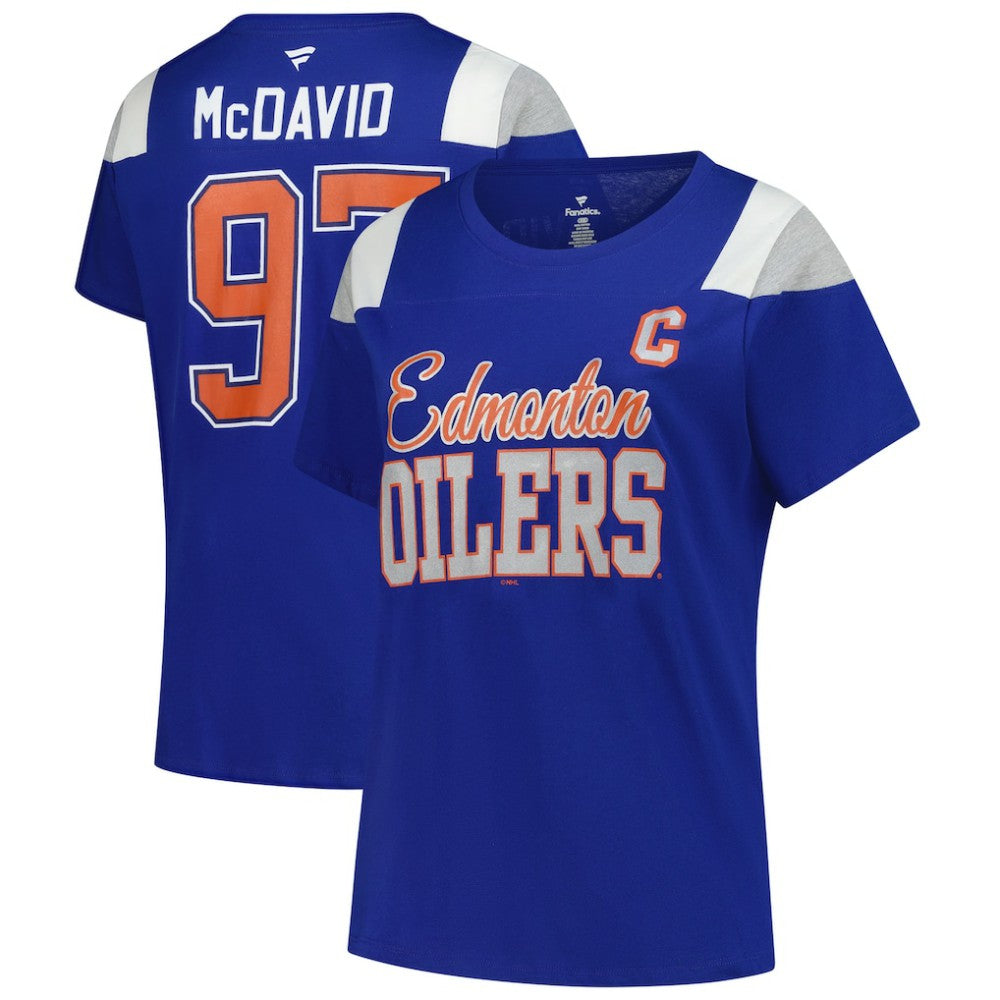 Connor McDavid Edmonton Oilers Fanatics Women's Plus Size Name & Number Scoop Neck T-Shirt Sale