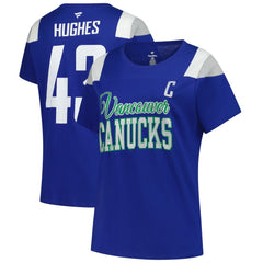 Quinn Hughes Vancouver Canucks Fanatics Women's Plus Size Name & Number Scoop Neck T-Shirt On Sale