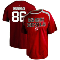 Jack Hughes New Jersey Devils Profile Big & Tall Name & Number T-Shirt For Sale