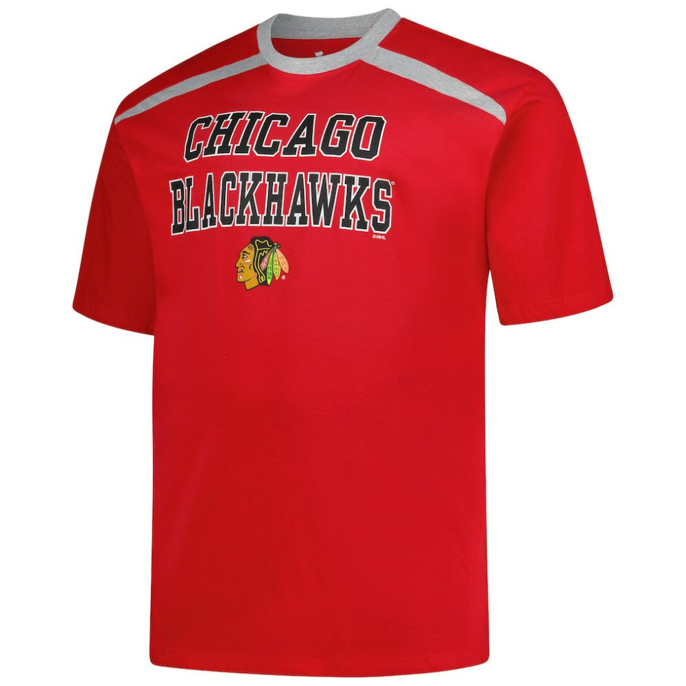 Connor Bedard Chicago Blackhawks Profile Big & Tall Name & Number T-Shirt For Sale