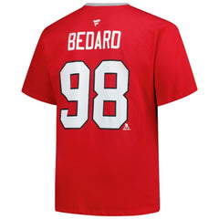 Connor Bedard Chicago Blackhawks Profile Big & Tall Name & Number T-Shirt For Sale