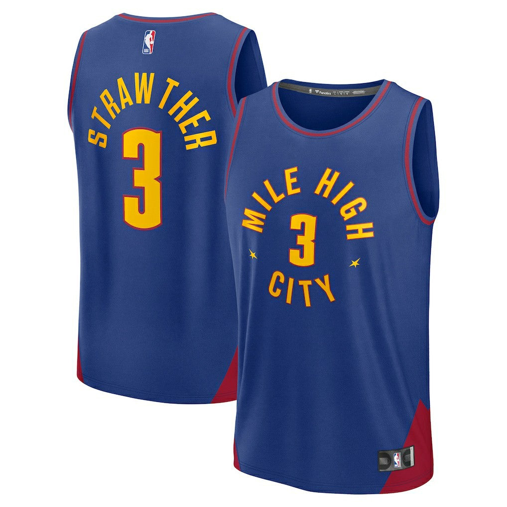 Julian Strawther Denver Nuggets Fast Break Replica Player Jersey sale Discount