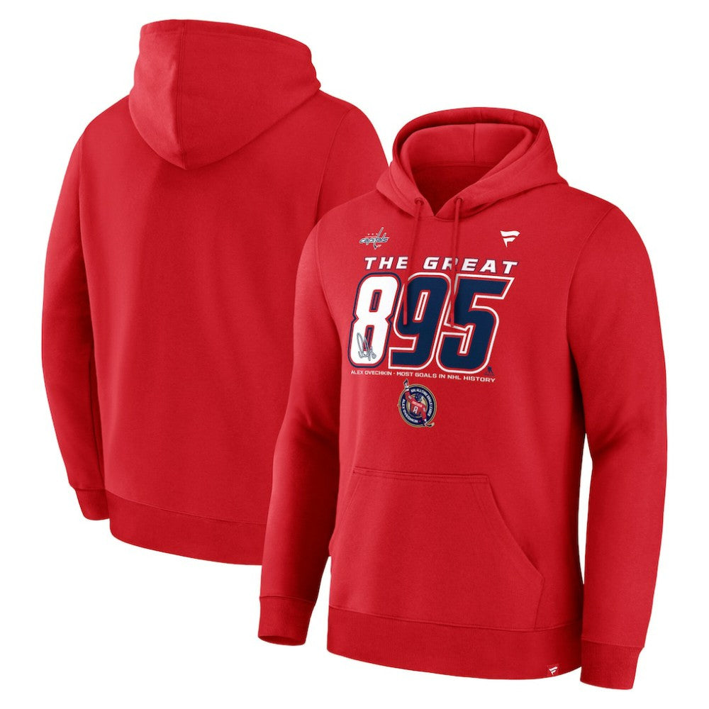 Alexander Ovechkin Washington Capitals Fanatics NHL All-Time Leading Goal Scorer The Great 895 Pullover Hoodie Outlet