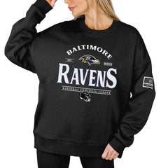 Baltimore Ravens  Gameday Couture Women's Oversized Players Only Black Label Pullover Sweatshirt