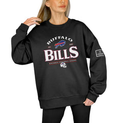 Buffalo Bills  Gameday Couture Women's Oversized Players Only Black Label Pullover Sweatshirt