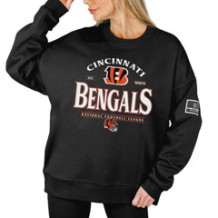 Cincinnati Bengals  Gameday Couture Women's Oversized Players Only Black Label Pullover Sweatshirt