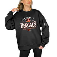 Cincinnati Bengals  Gameday Couture Women's Oversized Players Only Black Label Pullover Sweatshirt