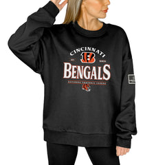 Cincinnati Bengals  Gameday Couture Women's Oversized Players Only Black Label Pullover Sweatshirt