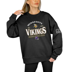 Minnesota Vikings  Gameday Couture Women's Oversized Players Only Black Label Pullover Sweatshirt