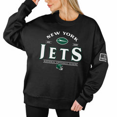 New York Jets  Gameday Couture Women's Oversized Players Only Black Label Pullover Sweatshirt