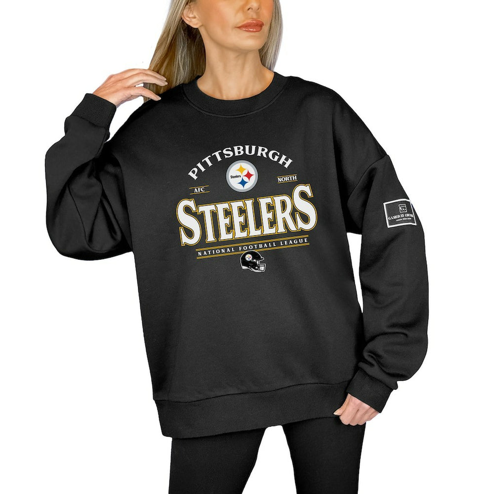 Pittsburgh Steelers  Gameday Couture Women's Oversized Players Only Black Label Pullover Sweatshirt