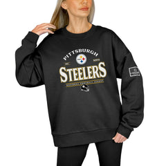 Pittsburgh Steelers  Gameday Couture Women's Oversized Players Only Black Label Pullover Sweatshirt