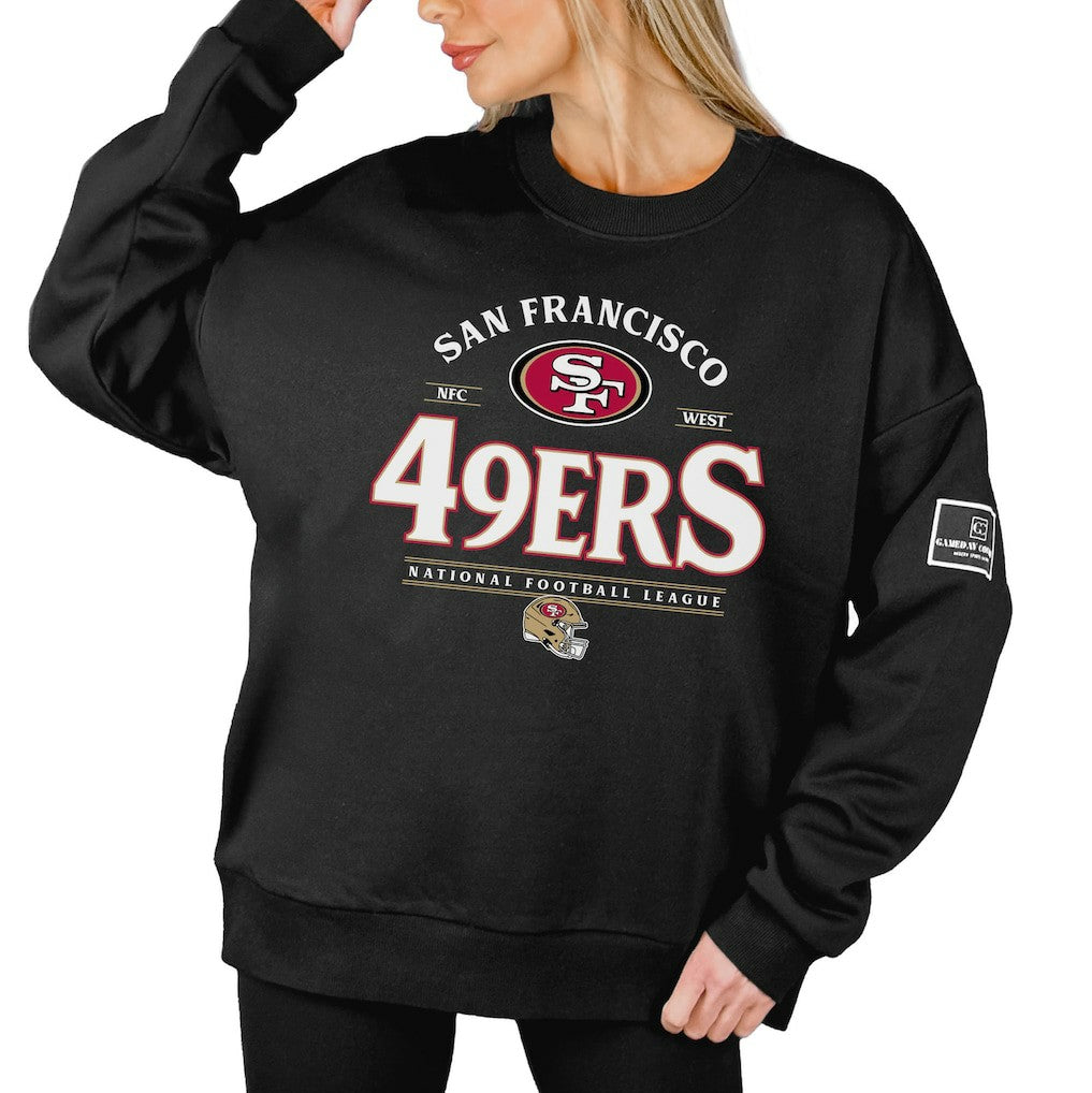 San Francisco 49ers  Gameday Couture Women's Oversized Players Only Black Label Pullover Sweatshirt