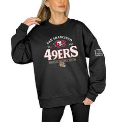 San Francisco 49ers  Gameday Couture Women's Oversized Players Only Black Label Pullover Sweatshirt