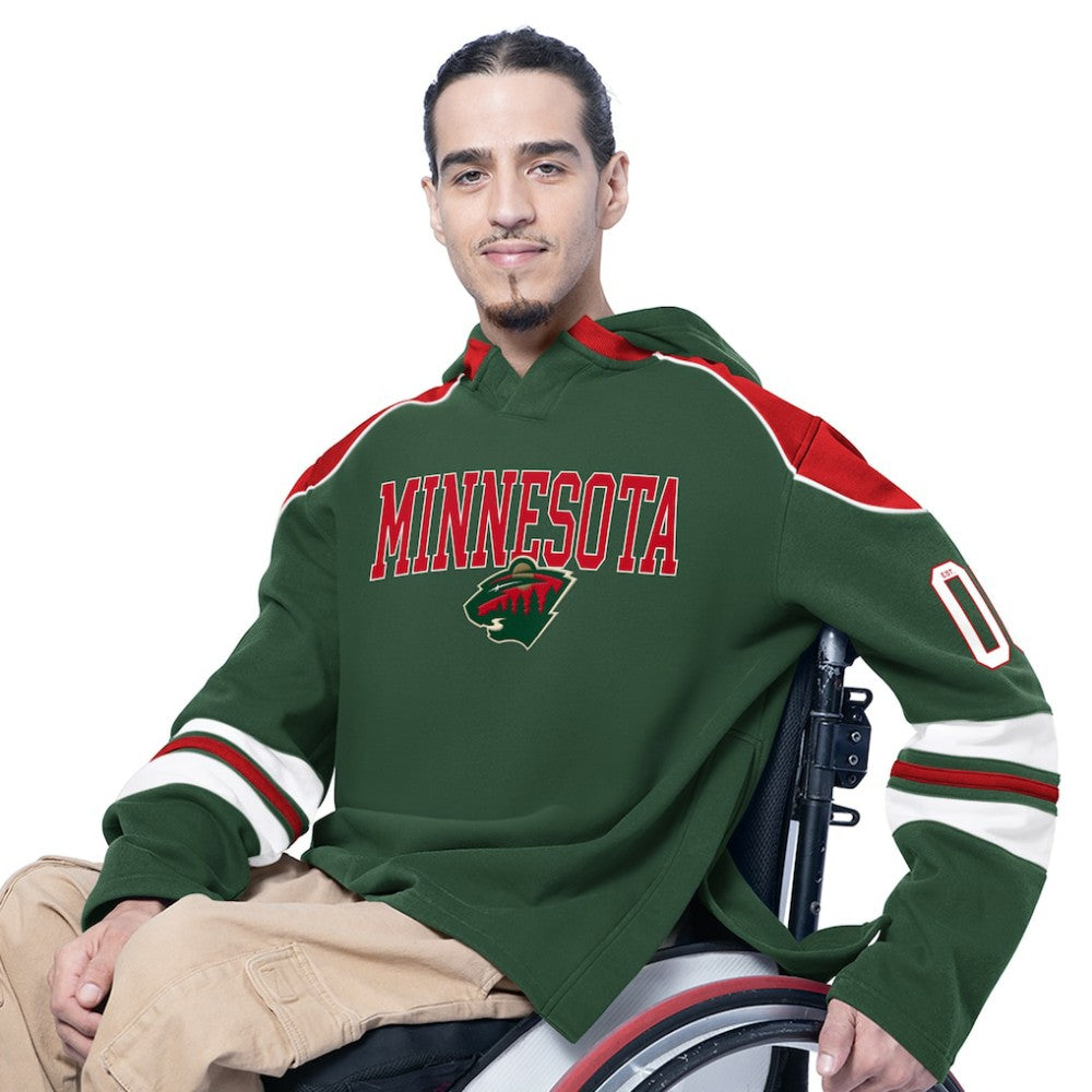 Minnesota Wild G-III Sports by Carl Banks Adaptive Wear Lord Stanley Hooded Long Sleeve Sweatshirt Online