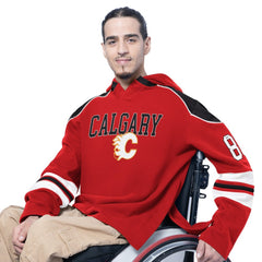 Calgary Flames G-III Sports by Carl Banks Adaptive Wear Lord Stanley Hooded Long Sleeve Sweatshirt Sale