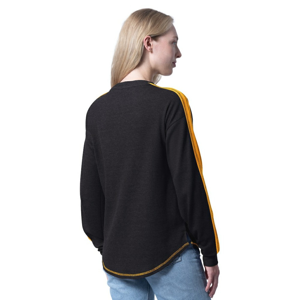 Boston Bruins G-III 4Her by Carl Banks Women's Advantage Thermal Long-Sleeve Tri-Blend T-Shirt For Sale