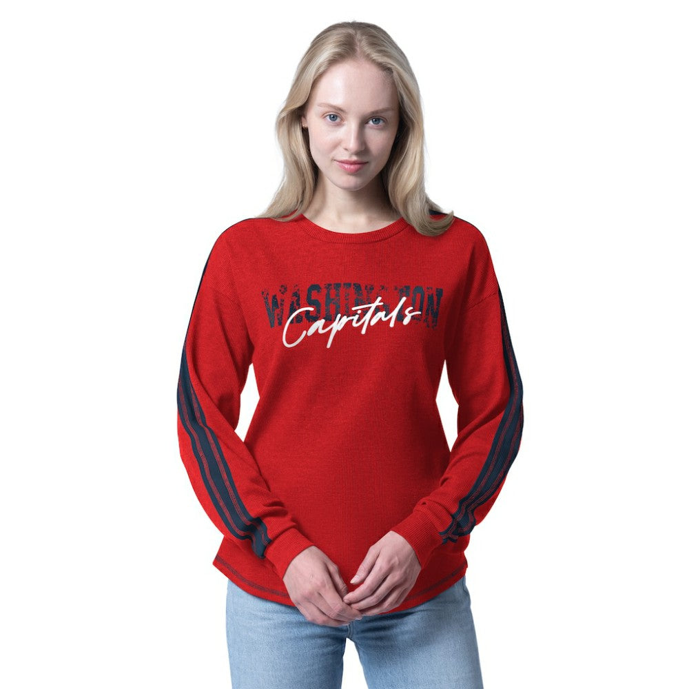 Washington Capitals G-III 4Her by Carl Banks Women's Advantage Thermal Long-Sleeve Tri-Blend T-Shirt On Sale